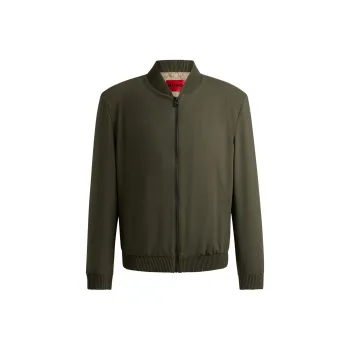 HUGO BOSS Slim-Fit Jacket In Performance-Stretch Cloth Jackets Coats Men's Green