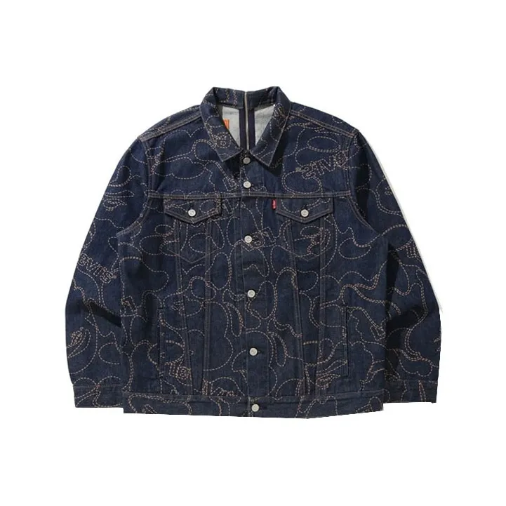 Bape X Levi's Camo Trucker Jacket-0
