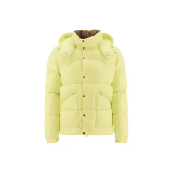 Moncler FW21 Solid Color Hooded Down Jacket Men's Yellow
