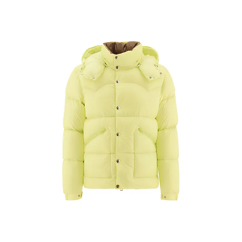 Moncler FW21 Solid Color Hooded Down Jacket Men's Yellow-0