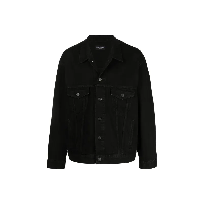 Balenciaga Denim Jacket Regular Fit Men's Black-0