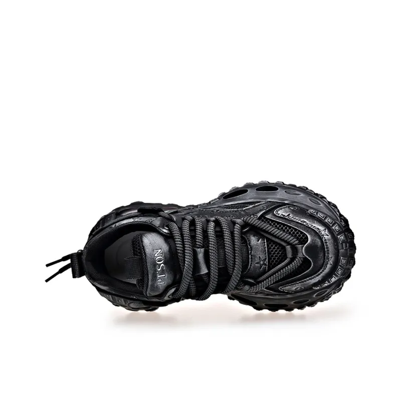 PT'SON Breathable Lightweight Height Increasing Low Top Chunky Sneakers Men's-2