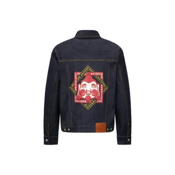 EVISU Denim Jackets Men Denim Blue