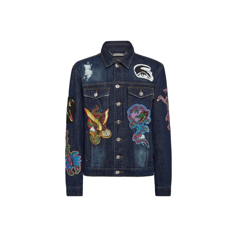 PHILIPP PLEIN Denim Jacket Men's Blue-0