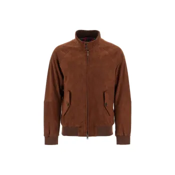BARACUTA G9 Harrington Panelled Suede Jacket