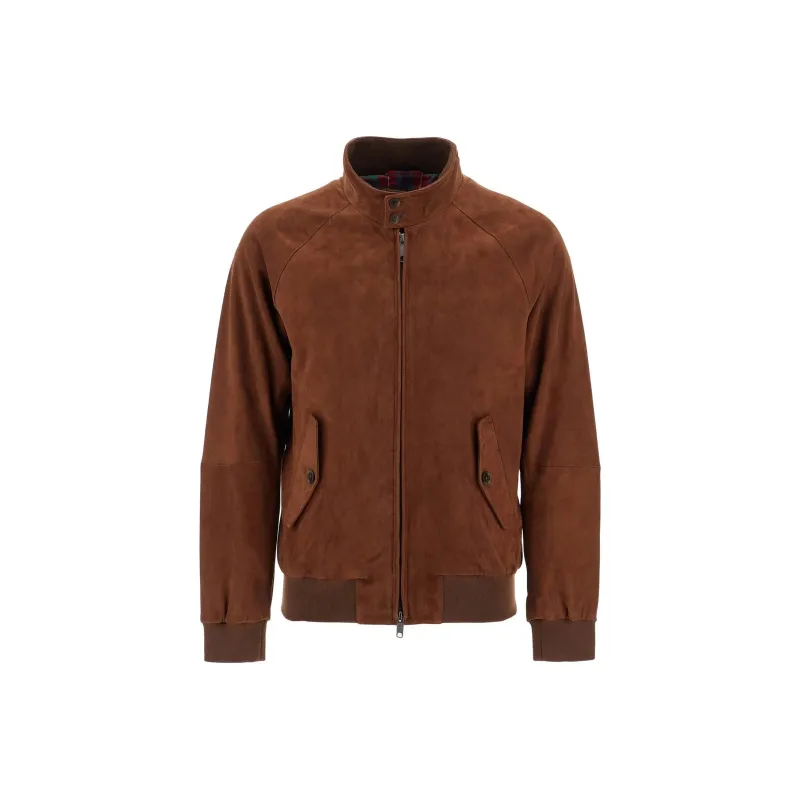 BARACUTA G9 Harrington Panelled Suede Jacket-0