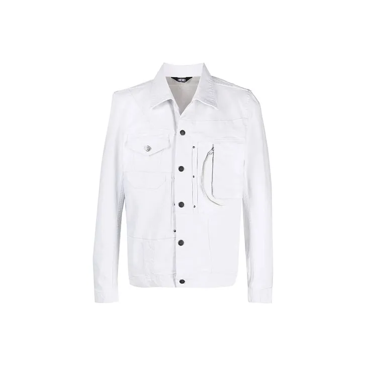 DIESEL Denim Jackets Men White-0