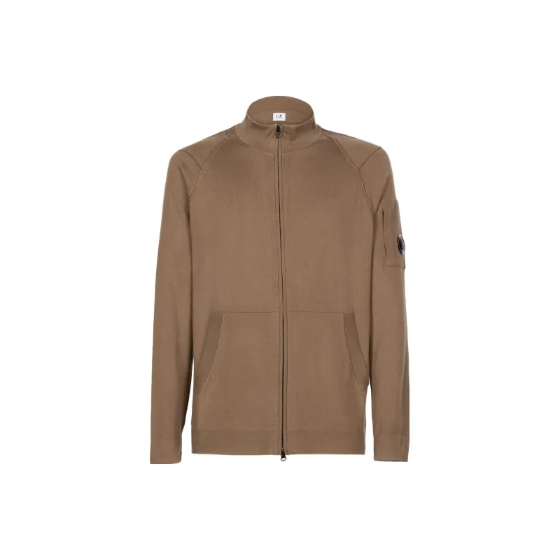 C.P.Company Lens detail Zipped Cotton Cardigan-0