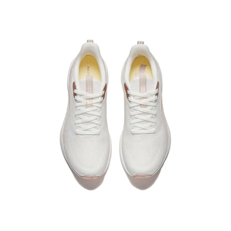 CHAOJIANTA Anti Slip Wear Resistant Low Top Casual Running Shoes Women's White Pink-2