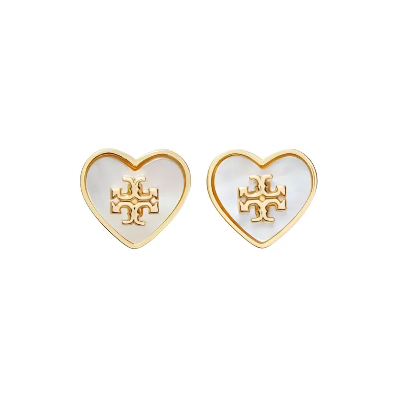TORY BURCH Kira Heart Embellished Earrings-2