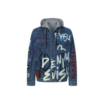 EVISU Denim Jackets Men Denim Blue