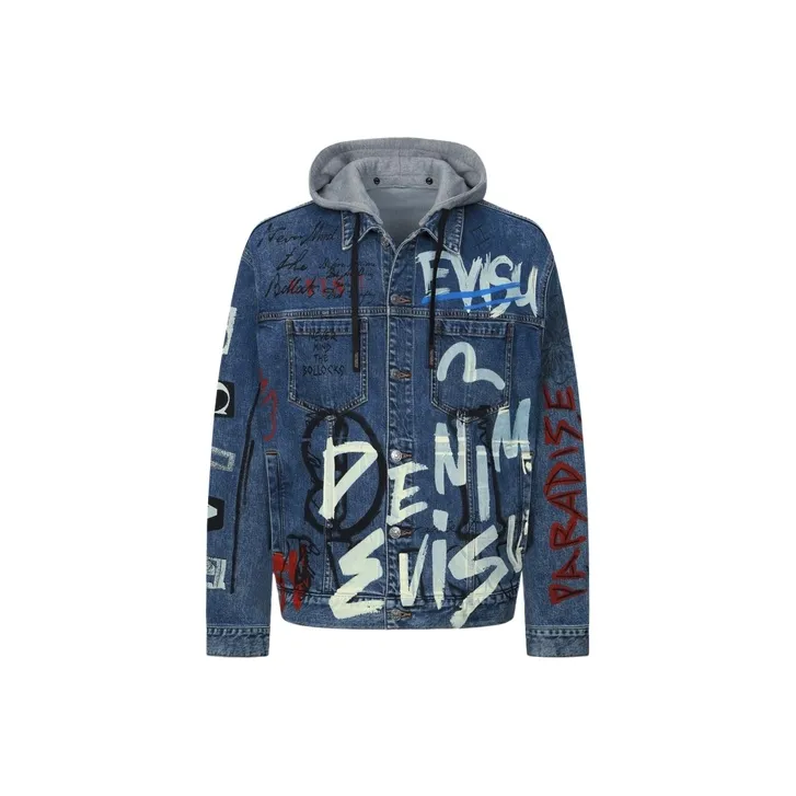 EVISU Denim Jackets Men Denim Blue-0