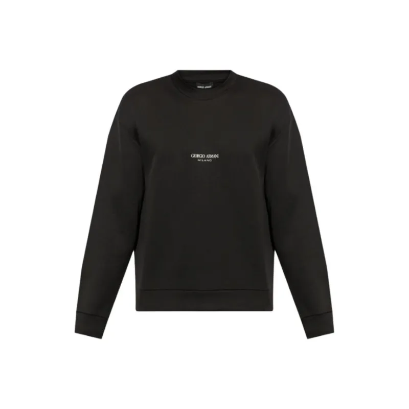 GIORGIO ARMANI Milano Logo Embroidered Crewneck Sweatshirt-0