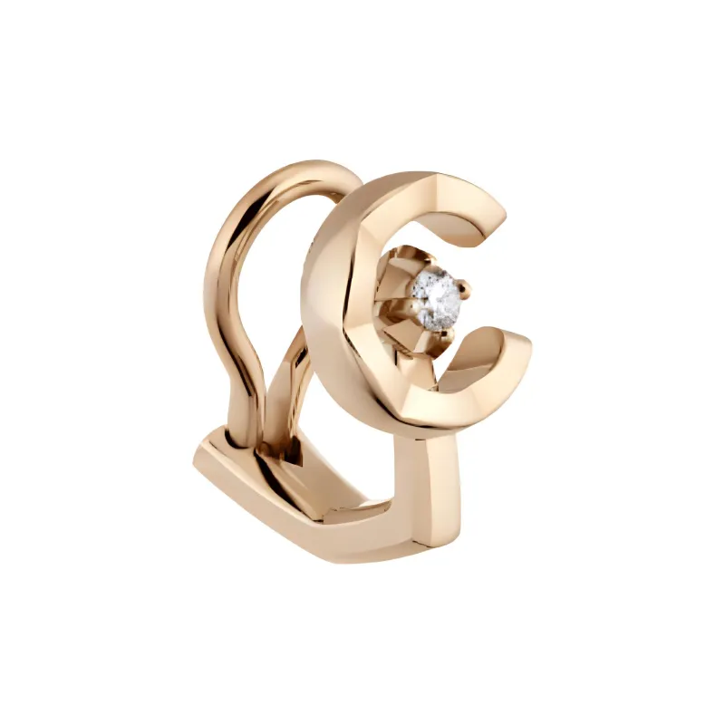 CHANEL 18k Diamonds Earrings Unisex Gold-1
