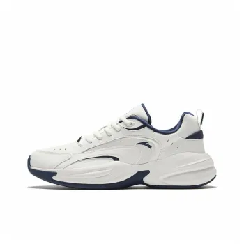 Anta ACE Slip Resistant, Abrasion Resistant, Lightweight Low Top Chunky Sneakers Men's White Dark Blue