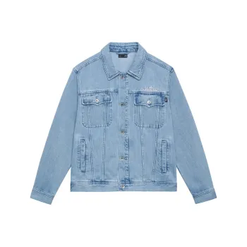 LiNing Denim Jackets Men Denim Blue