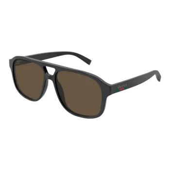 GUCCI Acetate Aviator Sunglasses Men's Brown