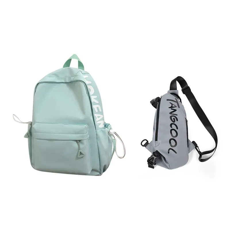 TANGCOOL Nylon Backpack Unisex White/Black/Pink/Blue/Yellow-61