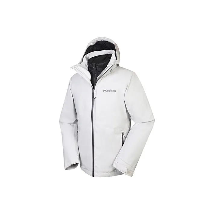 Columbia Waterproof, Windproof, Thermal, Water Repellent Windbreaker Jacket Men's Light Gray-0