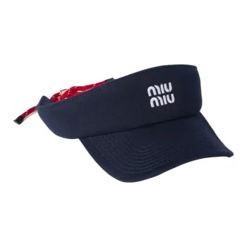 MIU MIU Canvas, Cotton Sun Protection Hats Women's Blue