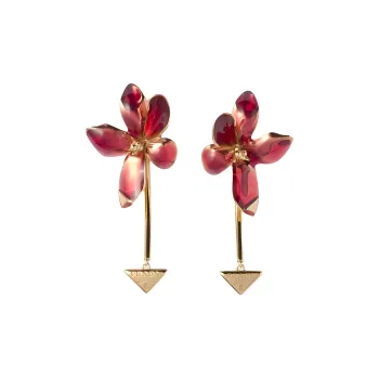 PRADA Enamel Metal Earrings Women's Pink