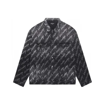Balenciaga Allover Logo Oversized Jacket