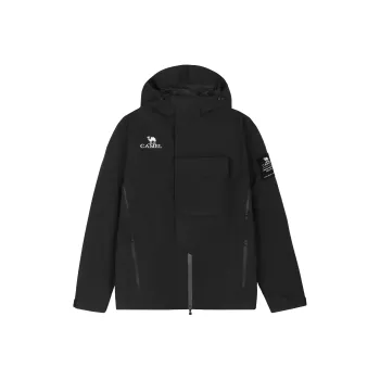 CAMEL Water-Resistant Windproof Breathable Windbreaker Jacket Men's Black