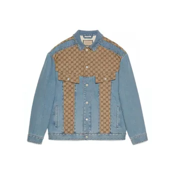 GUCCI Logo-print Panelled Denim Jacket