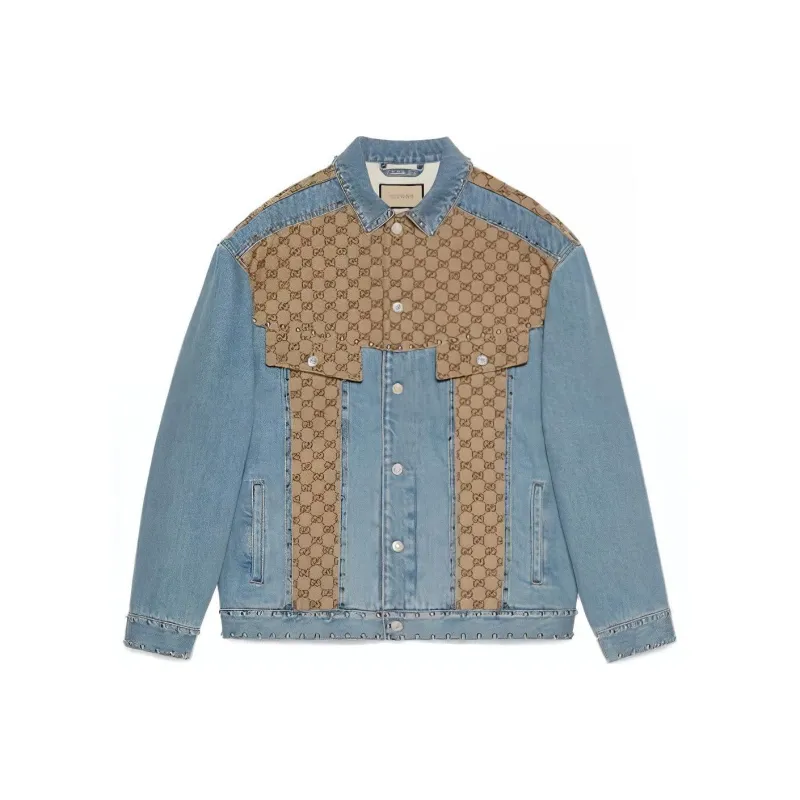 GUCCI Logo-print Panelled Denim Jacket-0