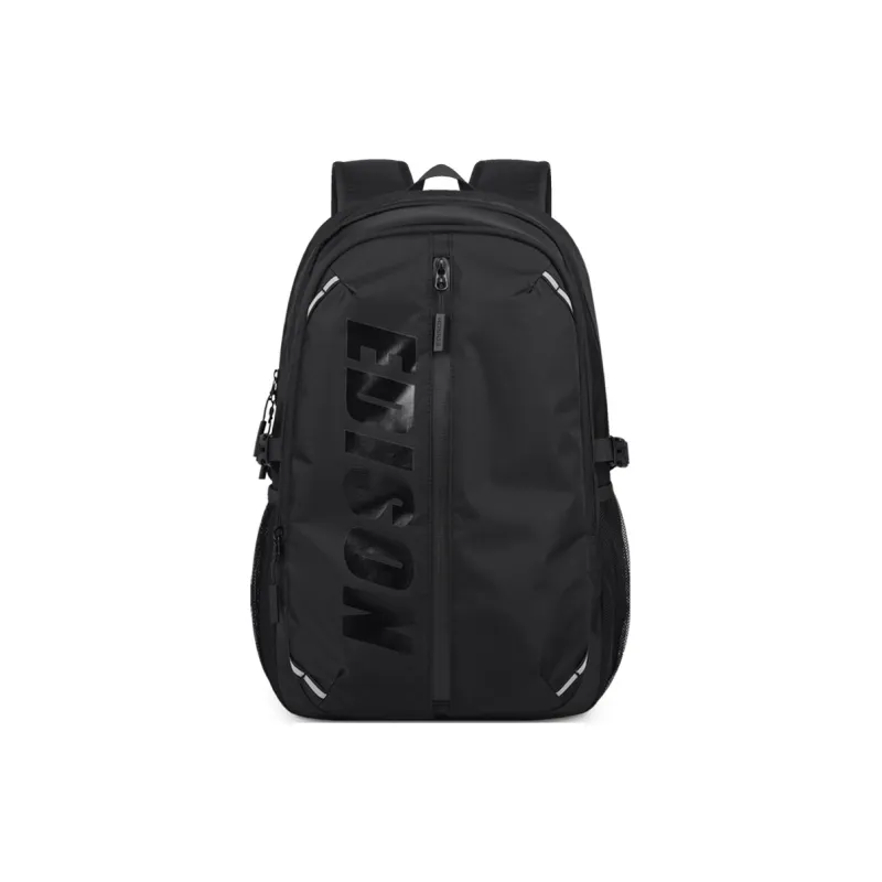 EDISON Polyester Oxford Backpack Unisex Black/Gray-6