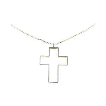 GUCCI 2000 2024 Sterling Silver Open Cross Pendant Necklace
