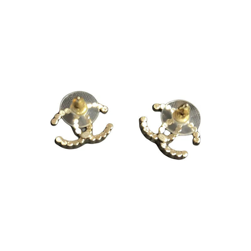 CHANEL Alloy Gold Plated Silver Plated Stud Earrings Women's Gold-2