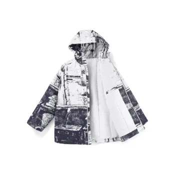 BIRDTALK Puffer Jackets Unisex White Gray