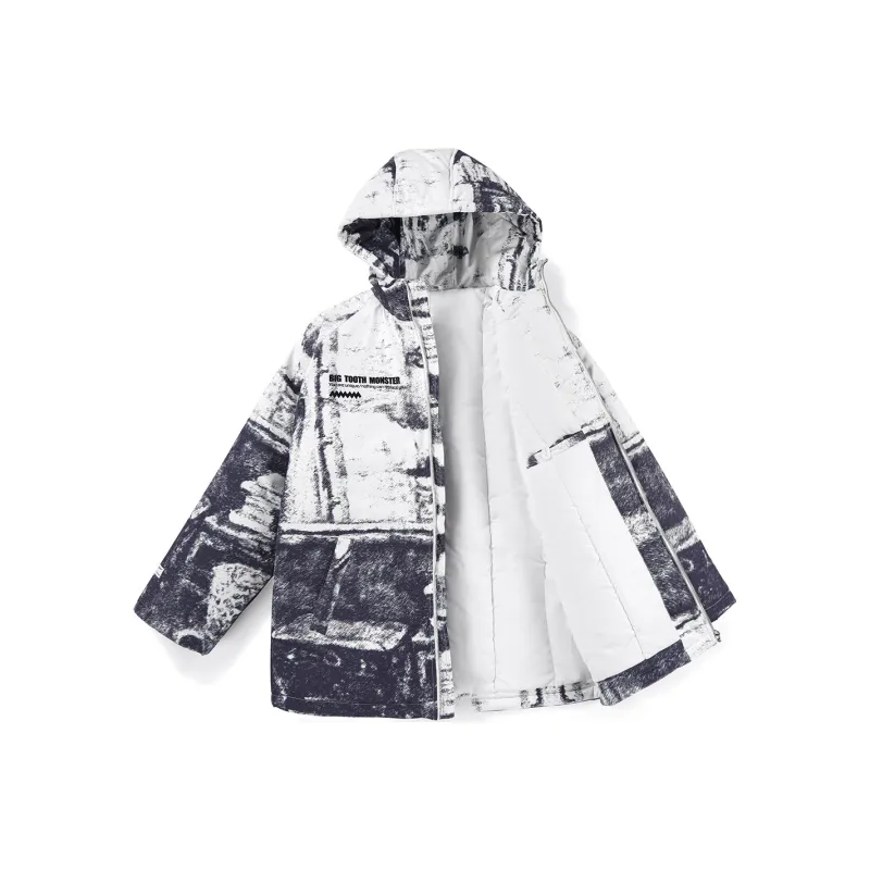 BIRDTALK Puffer Jackets Unisex White Gray-0