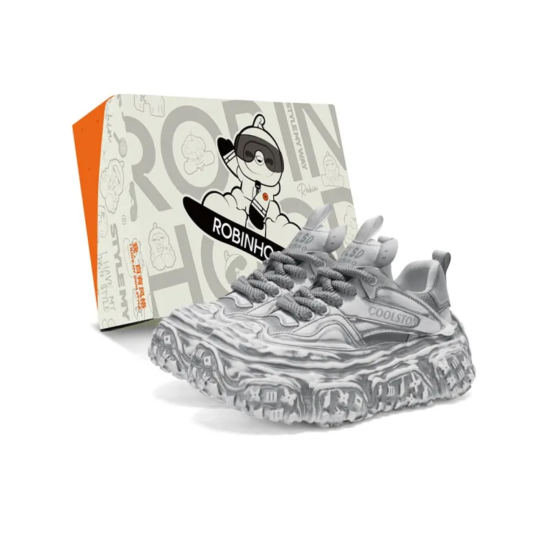 ROBINHOOD Cushioning, Slip Resistant, And Abrasion Resistant Low Top Chunky Sneakers Men's Box-12