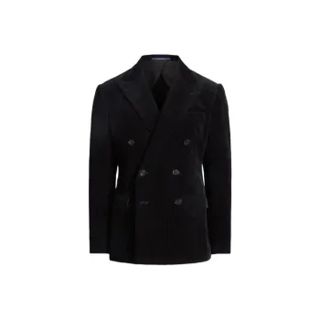 Polo Ralph Lauren Kent Hand-Tailored Corduroy Suit Jacket Business Suit Men's Black