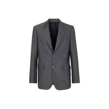 FENDI Logo Jacquard Single Breasted Jacket