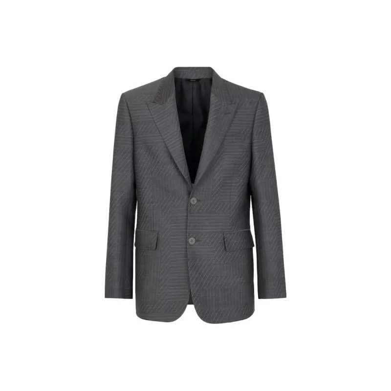 FENDI Logo Jacquard Single Breasted Jacket-0