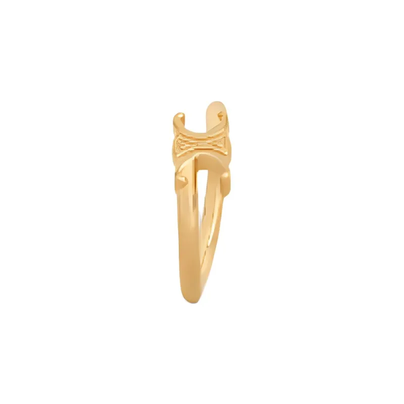 CELINE Triomphe Asymmetric Ring In Brass With Gold Finish-1