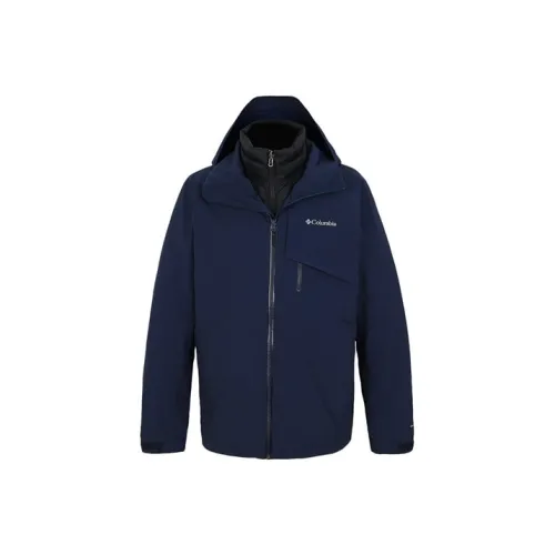 Columbia Omni Heat Waterproof And Windproof To Keep Warm Windbreaker Jacket Men's Blue