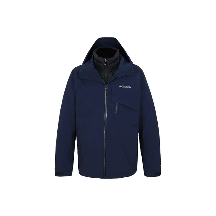 Columbia Omni Heat Waterproof And Windproof To Keep Warm Windbreaker Jacket Men's Blue-0