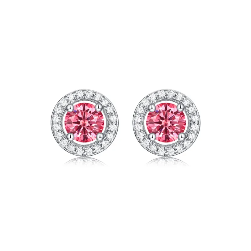 Syrup S925 Silver Set With Moissanite Stud Earrings Women's-0