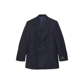 GUCCI Horsebit Striped Tailored Blazer