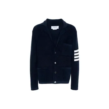 THOM BROWNE Notched lapels Drop shoulder Cardigan