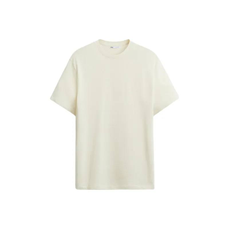 ZARA T-Shirts Men Cream-0