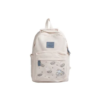 LEXI Nylon Fabric Backpack Unisex Ecru