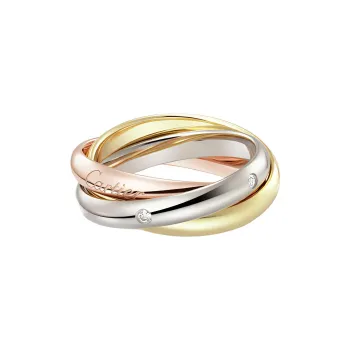 CARTIER 18K White Gold Rings Unisex Multicolor