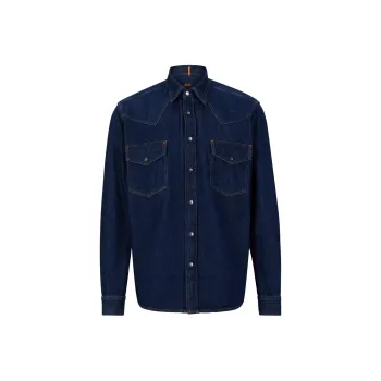 HUGO BOSS Denim Jackets Men Blue