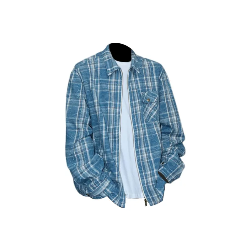 OPMO FW24 Jacket Unisex Blue Plaid-0