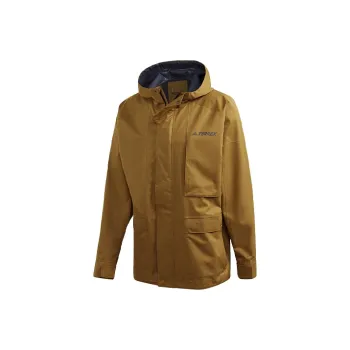 Adidas Outdoor Hiking Waterproof And Windproof Windbreaker Jacket Men's Earth Yellow